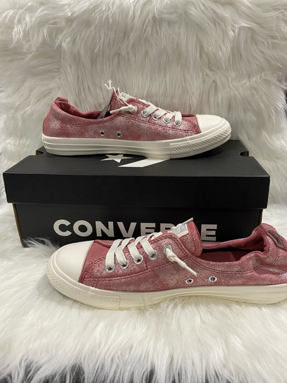 Converse Glitter Dusty Rose Low Top Sneakers